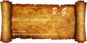 Rácz Gerzson névjegykártya