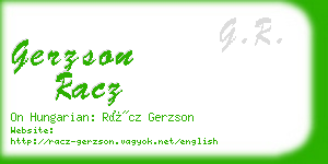 gerzson racz business card